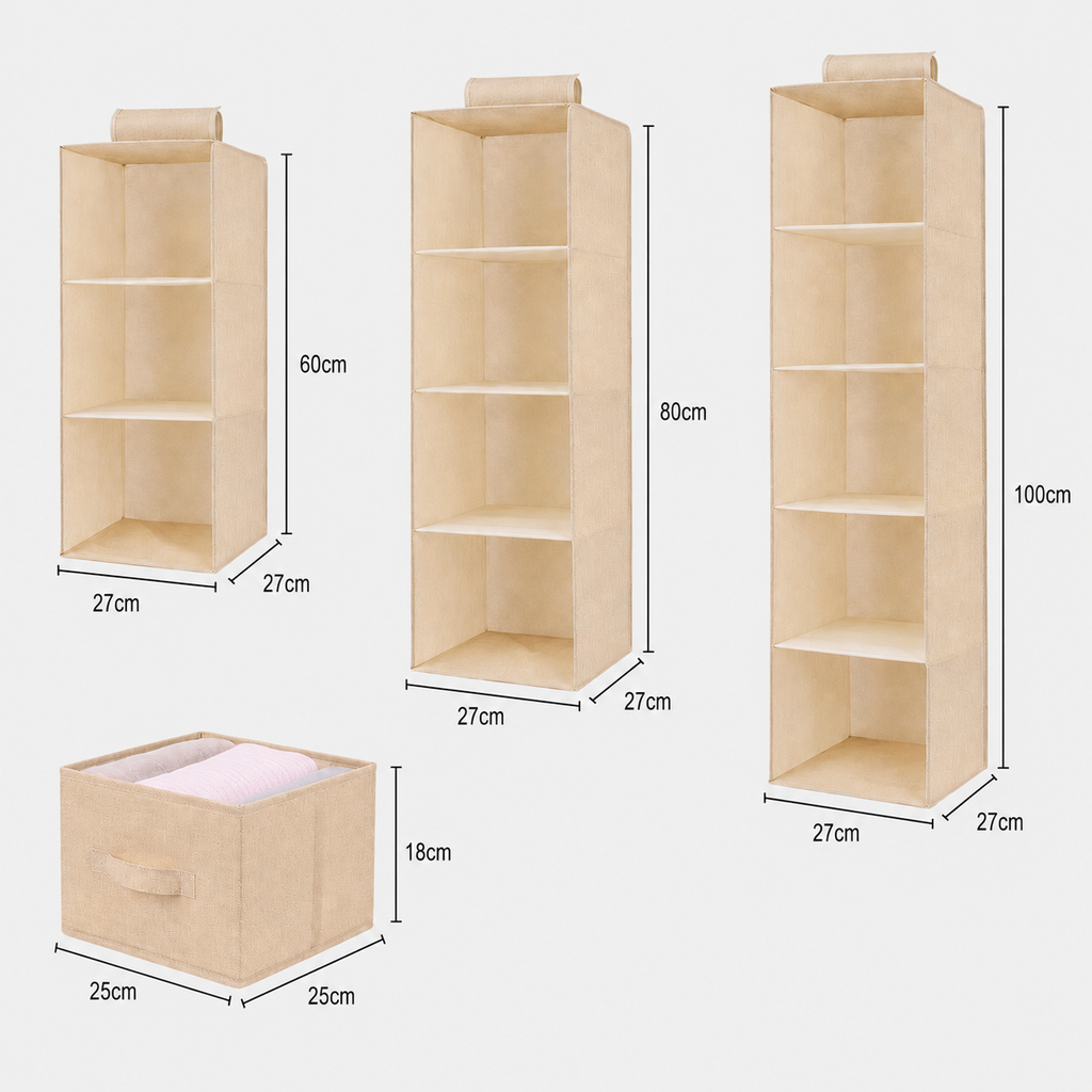 Optimisez l’espace de vos placards avec cette étagère suspendue pliable, idéale pour camping-car, van aménagé, caravane ou mobil-home. Ses compartiments pratiques permettent de ranger vêtements,