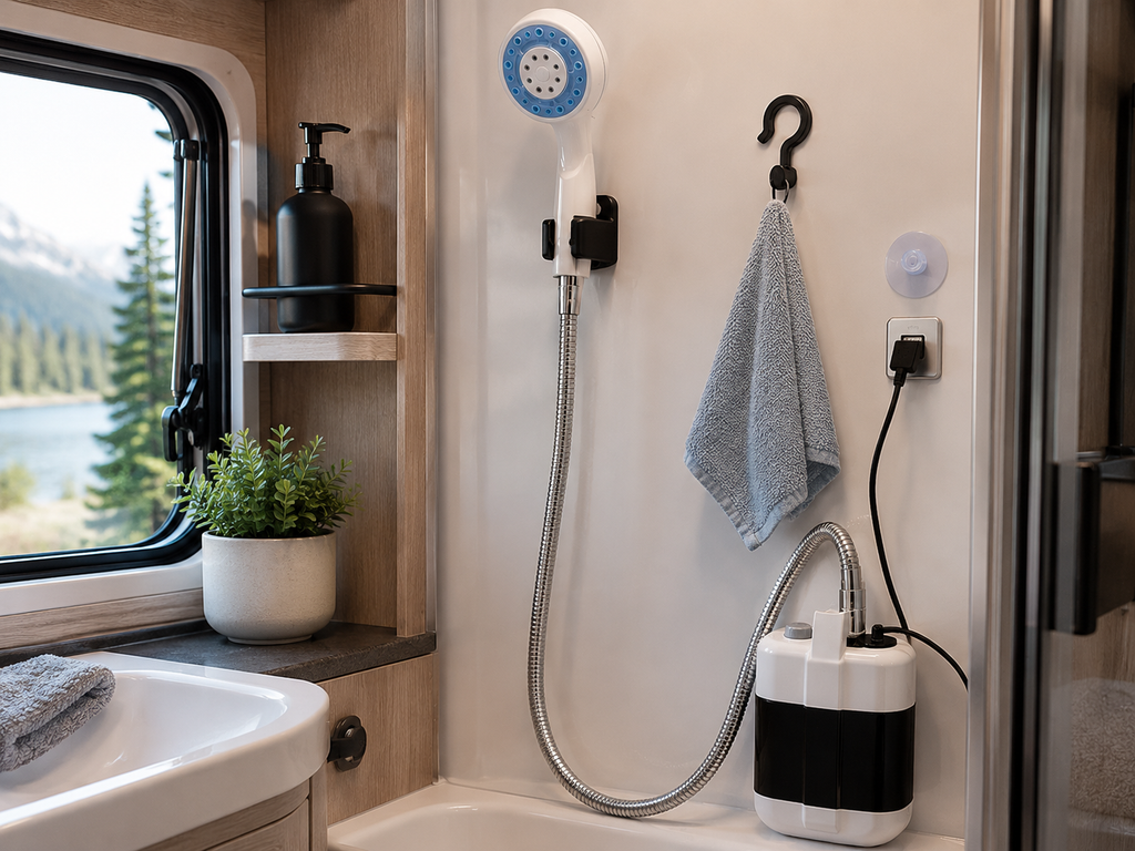 Pratique et facile à installer, cette douche portable USB est idéale pour les voyages en camping-car, van aménagé, caravane ou mobil-home. Elle permet de se doucher en extérieur, rincer du matériel, nettoyer les pattes d’un animal ou laver des accessoires après une sortie.