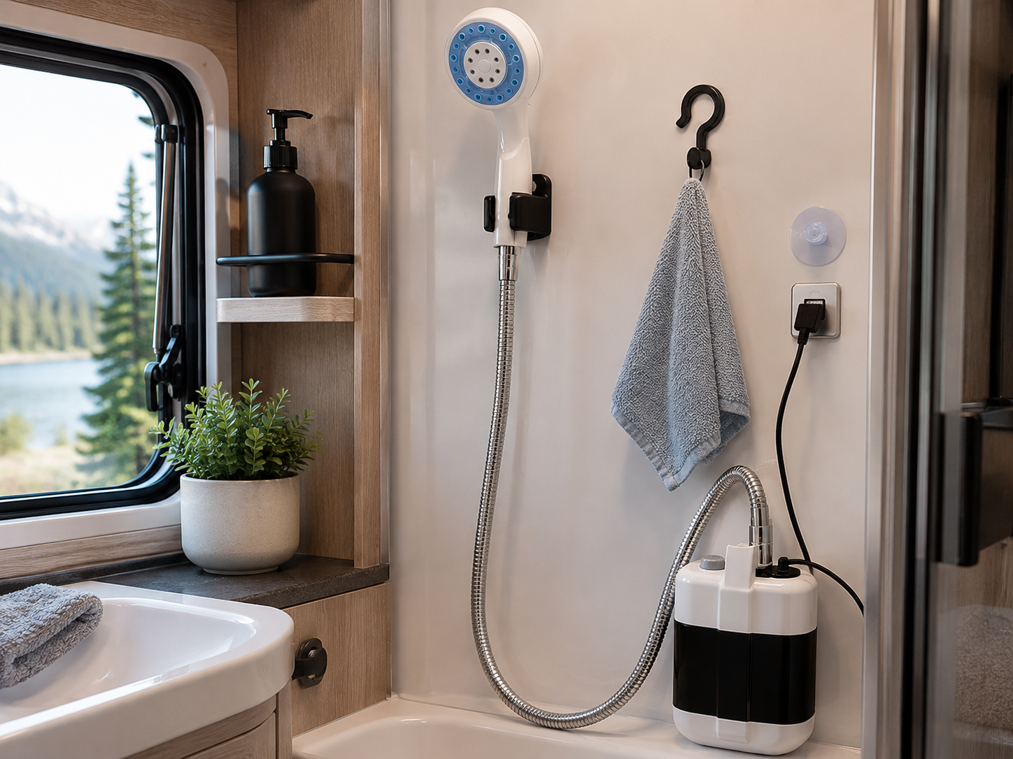 Pratique et facile à installer, cette douche portable USB est idéale pour les voyages en camping-car, van aménagé, caravane ou mobil-home. Elle permet de se doucher en extérieur, rincer du matériel, nettoyer les pattes d’un animal ou laver des accessoires après une sortie.