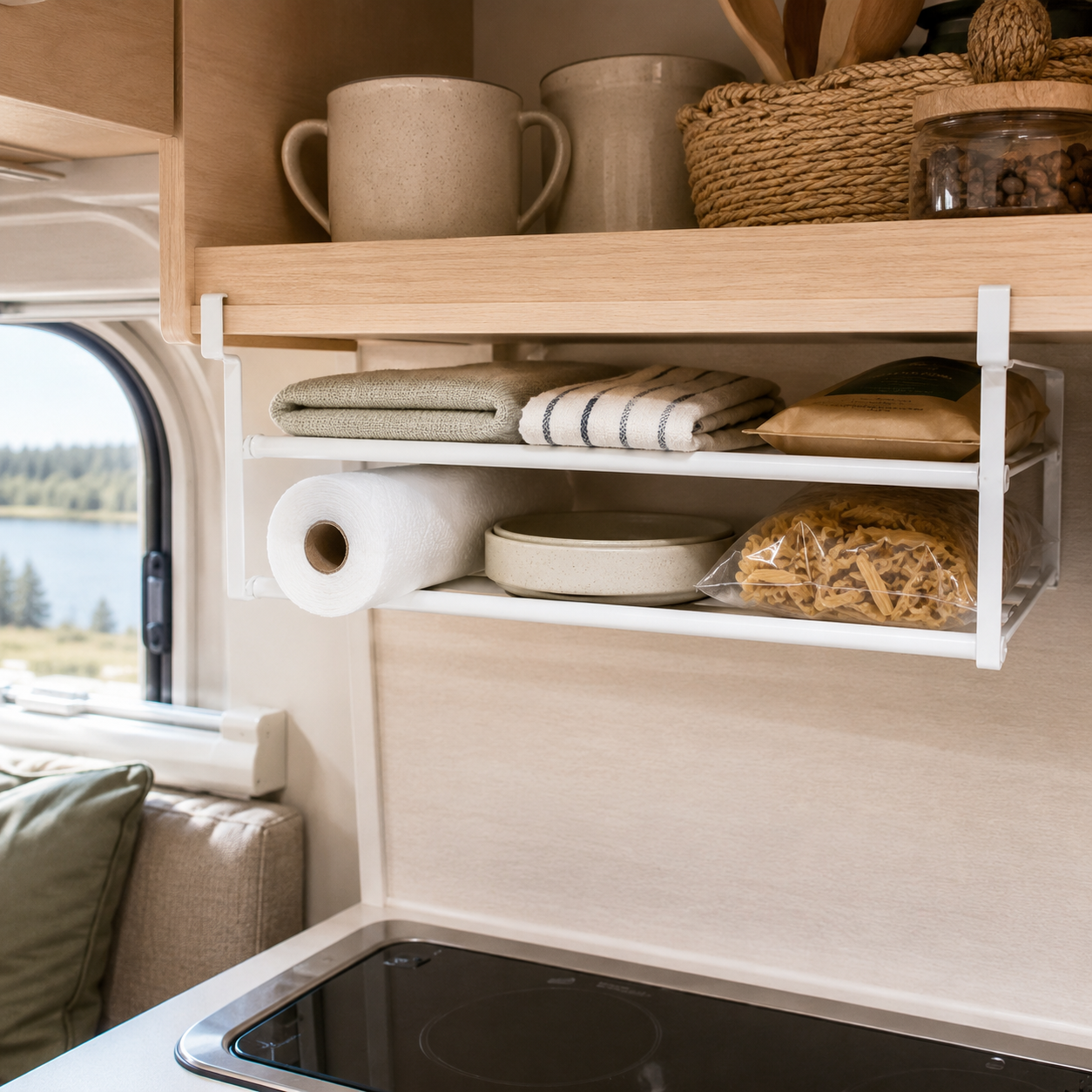 Optimisez l’espace de rangement dans votre camping-car, van aménagé ou mobil-home avec cette étagère ajustable sous tablette. Pratique et facile à installer, elle permet d’ajouter un espace supplémentaire dans les placards, la cuisine ou les petits rangements sans perçage.