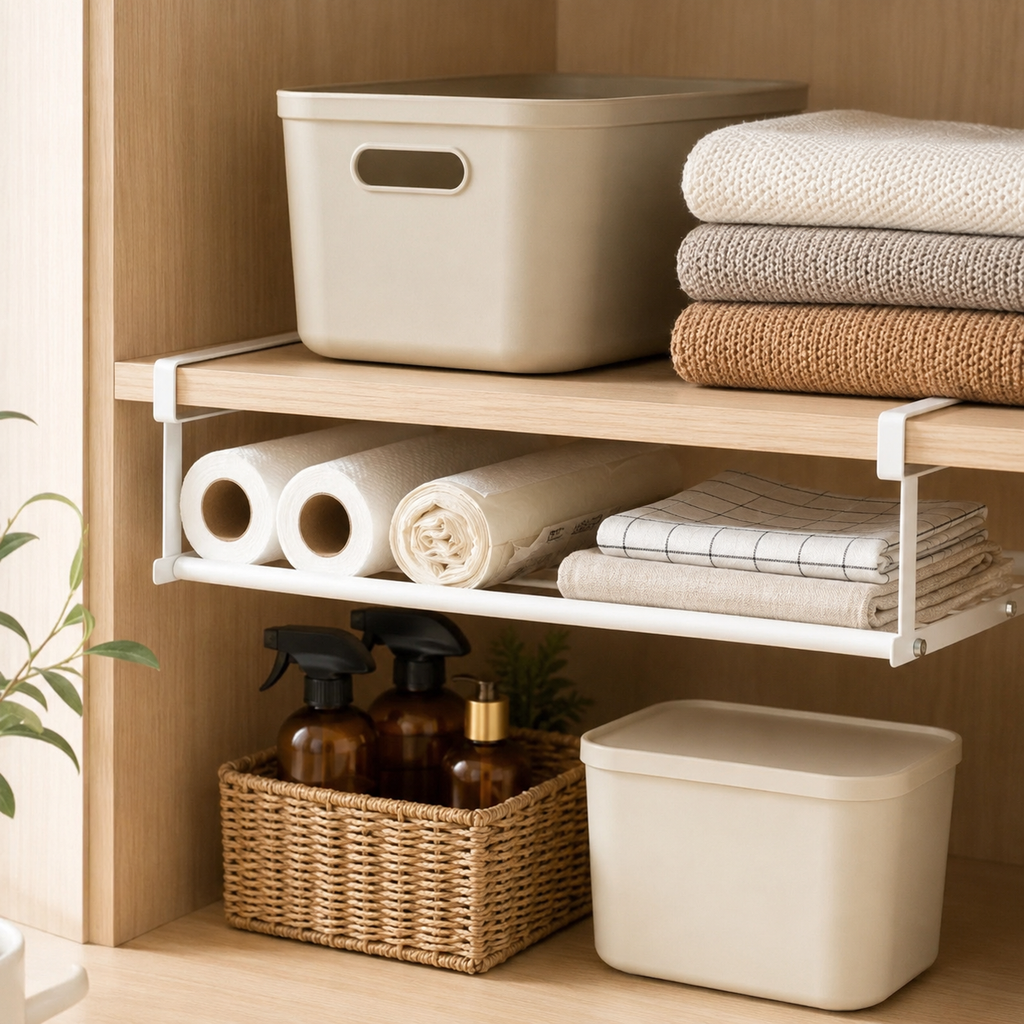 Optimisez l’espace de rangement dans votre camping-car, van aménagé ou mobil-home avec cette étagère ajustable sous tablette. Pratique et facile à installer, elle permet d’ajouter un espace supplémentaire dans les placards, la cuisine ou les petits rangements sans perçage.