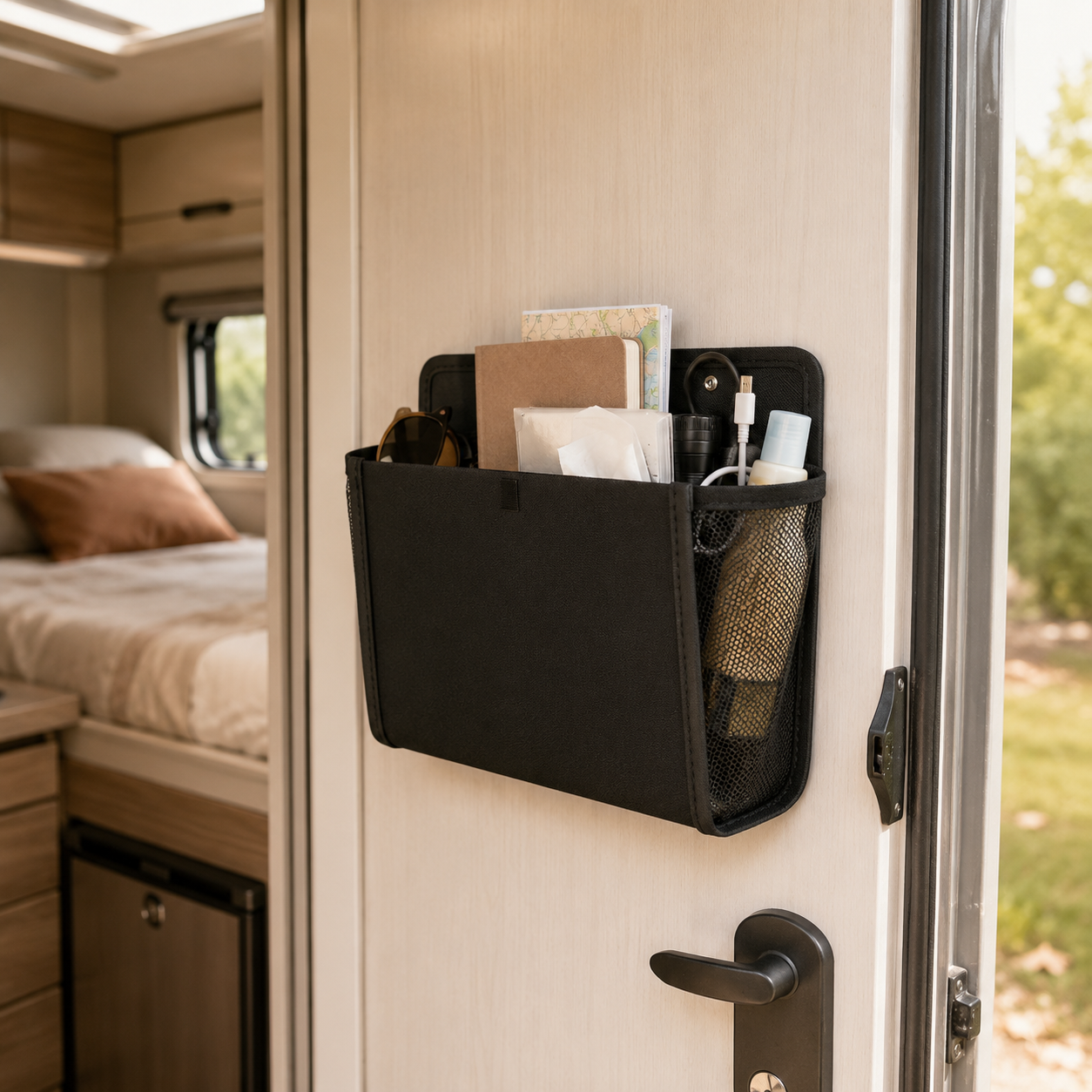 Rangement mural pour camping-car, van aménagé et caravane. Rangement assez large peut y glisser de nombreuse affaires très pratique