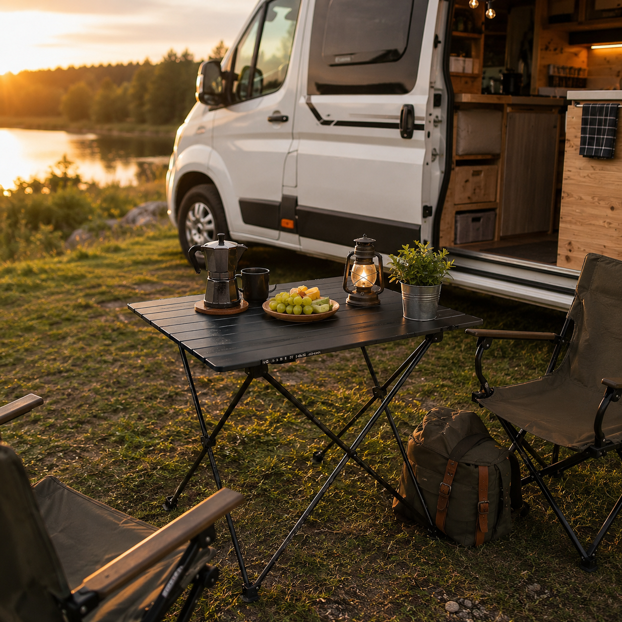 Table pliable camping car et van peut accueillir du poids parfait pour les déjeuner dehors 